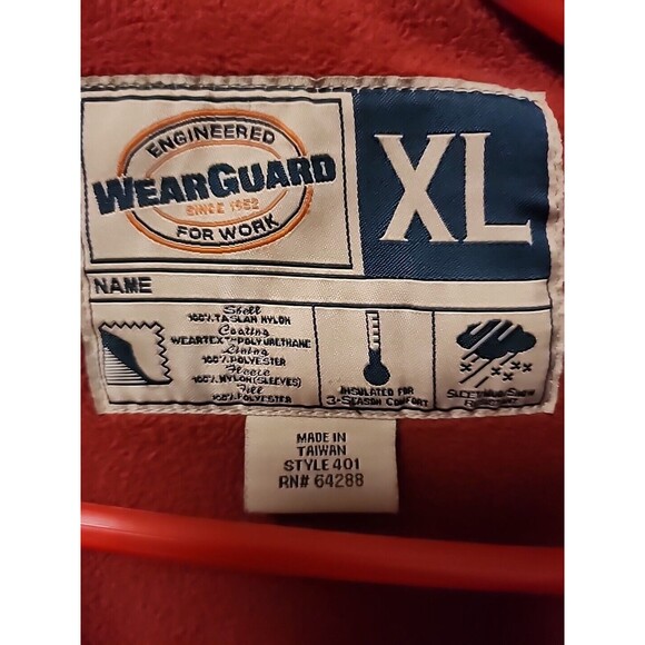 Vtg Wearguard Mens Burned Orange Red 3 Season Jacket Size XL Snow Resistant - Picture 7 of 16